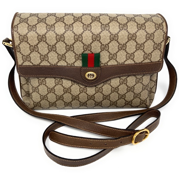 Gucci Crossbody Shoulder Bag Vintage Gucci Web Sherry Line -Medium size - Picture 2 of 15